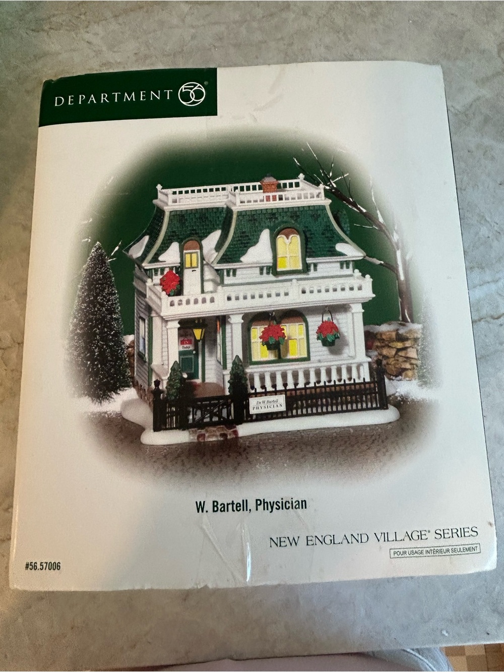 Department 56 W. Bartell Physician New England Village 57006 Retired Boxed